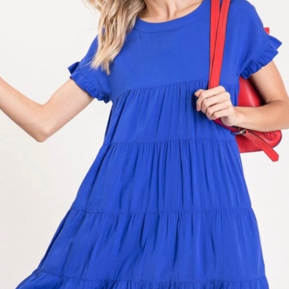 Tiered Royal Blue BabyDoll Dress